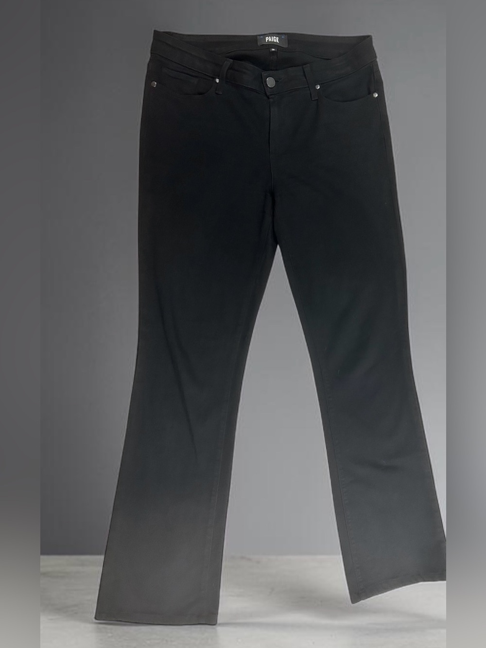 PAIGE Manhattan Bootcut Jeans Black Stretch Denim Size 30 Made in USA